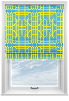 Bamboo Candy, Yellow Blue - Twist&Fit Roman Blind